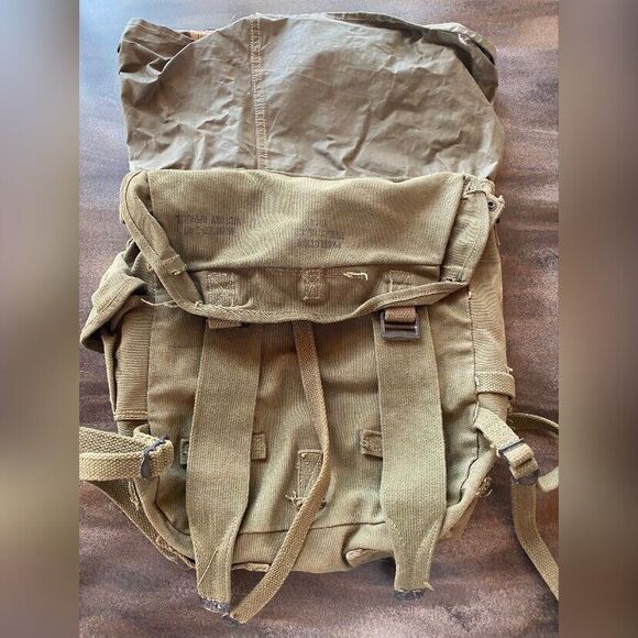 Bags | Vintage Ww2 Backpack Rucksack Green Canvas Military Us Field ...